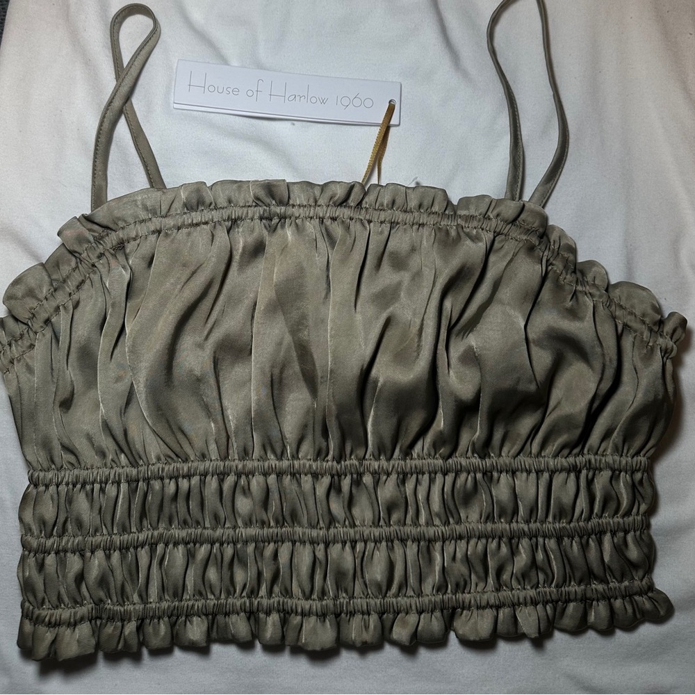House of Harlow 1960 Green Ruched Top